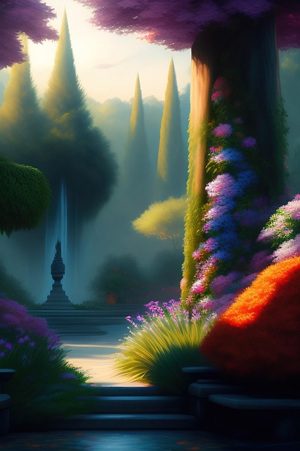 Download free HD stock image of Ai Generated Fountain Free ai generated fountain garden illustration