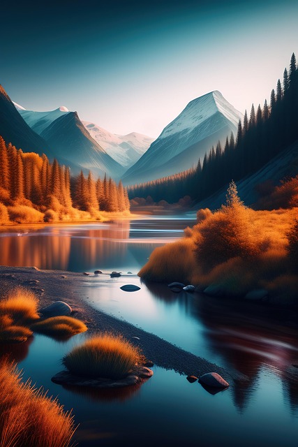 Free ai generated river stream illustration
