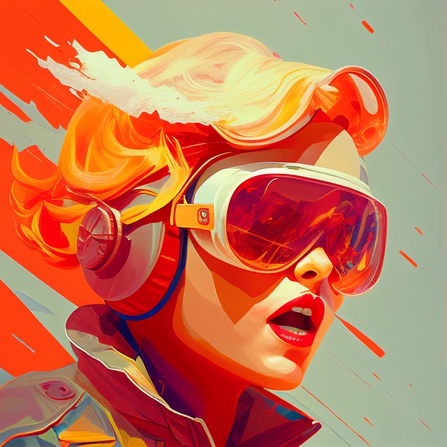 Free ai generated woman headphones illustration
