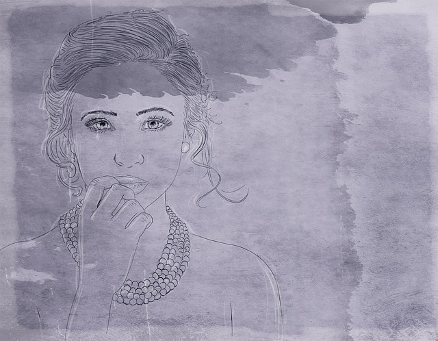 Free women retracted vintage illustration