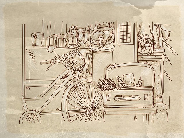 Free vintage shop bicycle illustration