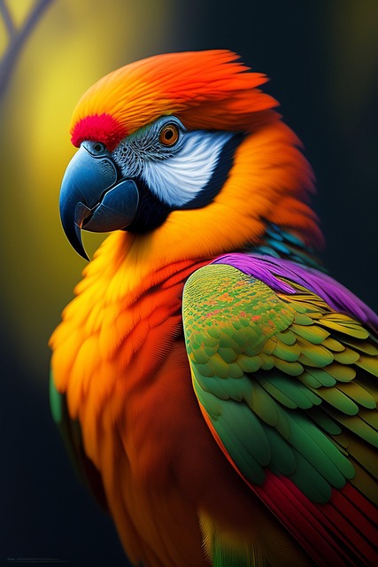 Free ai generated birds tree illustration