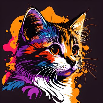 Кошка, Котенок, Красочный, Животное