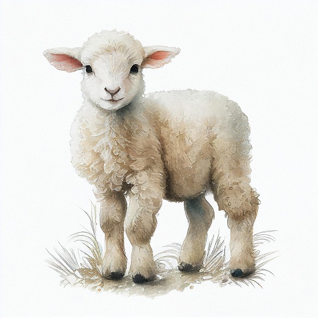 Free ai generated wool lamb illustration