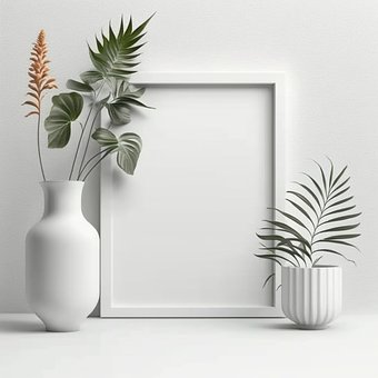 Vase, Natur, Pflanze, Rahmen, Mock Up
