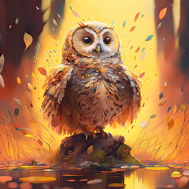 Ai Generiert, Vogel, Eule, Federn, Natur