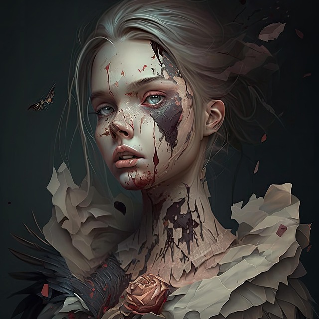 Free girl portrait horror illustration