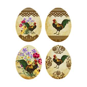 Eier, Ostereier, Jahrgang, Ostern, Alt