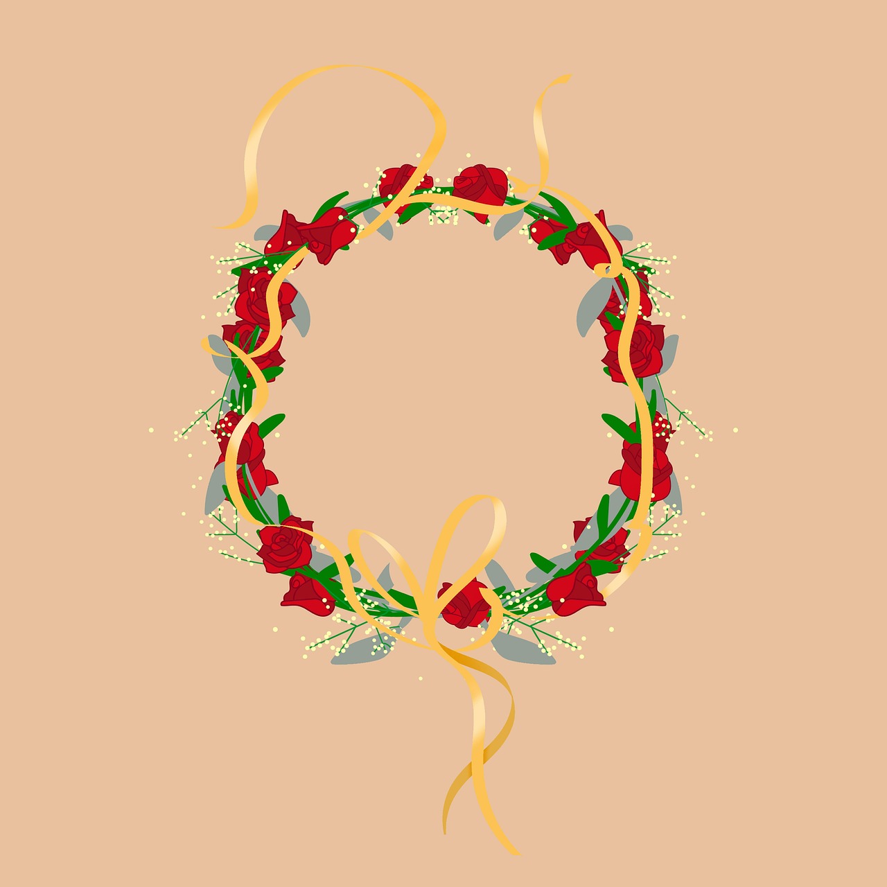 Download Wreath, Flowers, Roses. Royalty-Free Stock Illustration Image ...