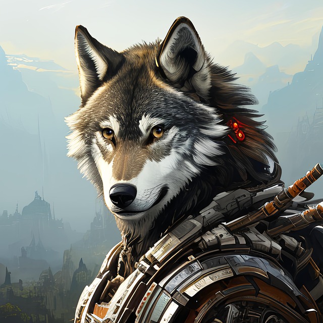 Free wolf mythical creatures warrior illustration