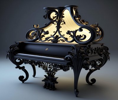 Grand, Klaver, Elegant, Ibenholt