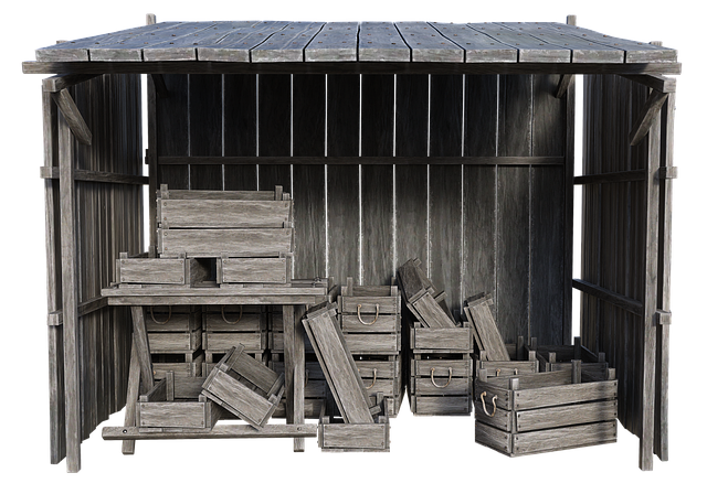 Free market sales booth barn illustration