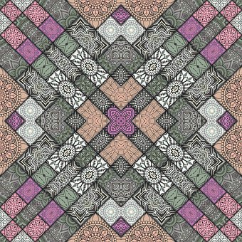 Mandala, Decoración, Floral, Flor, Indio