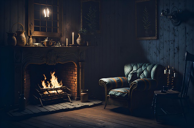 Free home living room fireplace illustration