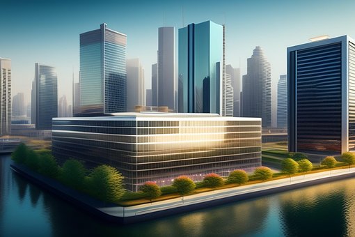 Ai Generiert, Haus, Büro, Stadt, Glas