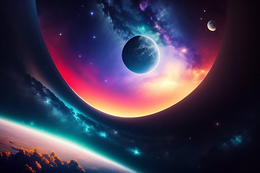 Raum, Nacht, Sterne, Weg, Hintergrund
