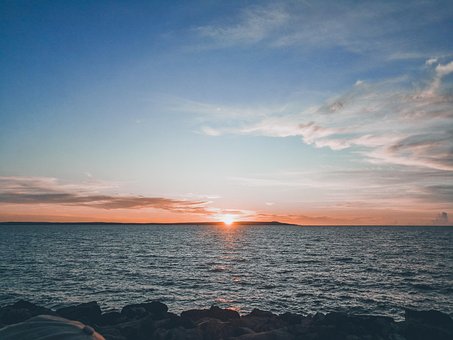 Sonnenuntergang, Meer, Dämmerung, Himmel