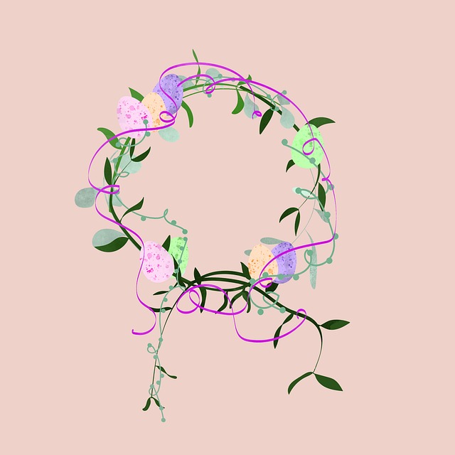 Free wreath eggs nature illustration