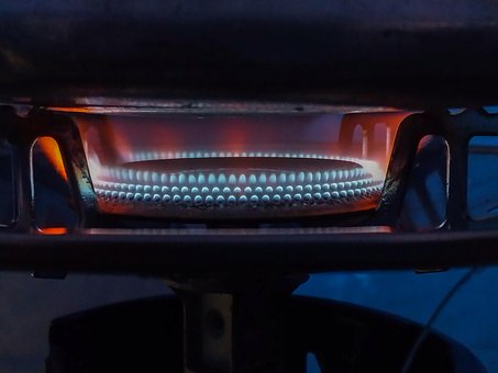 Gas, Gasherd, Flamme, Gasflamme, Blau