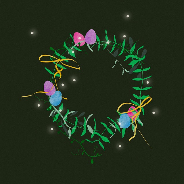 Free wreath eggs nature illustration