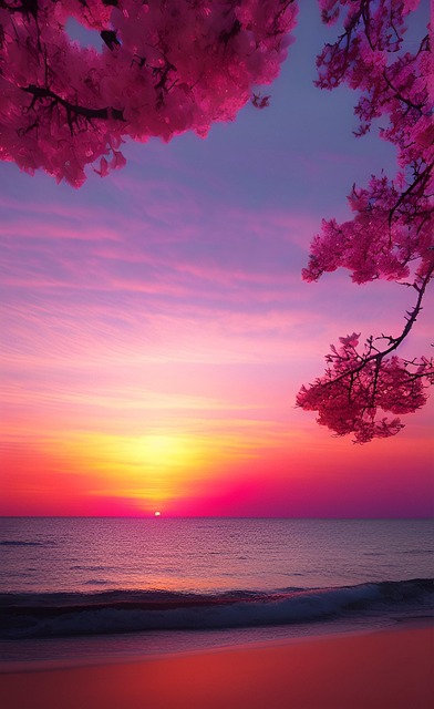 Sonnenuntergang, Natur, Frühling, Blüte