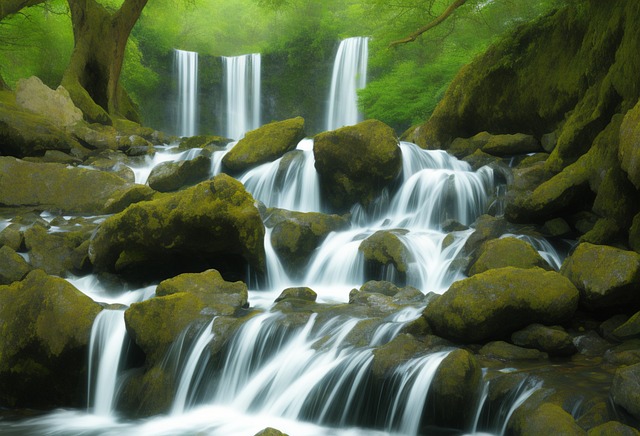 Free river bach long exposure illustration