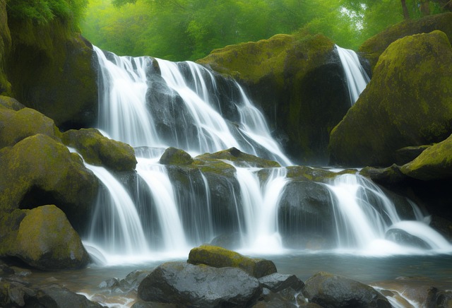Free river bach atmospheric illustration