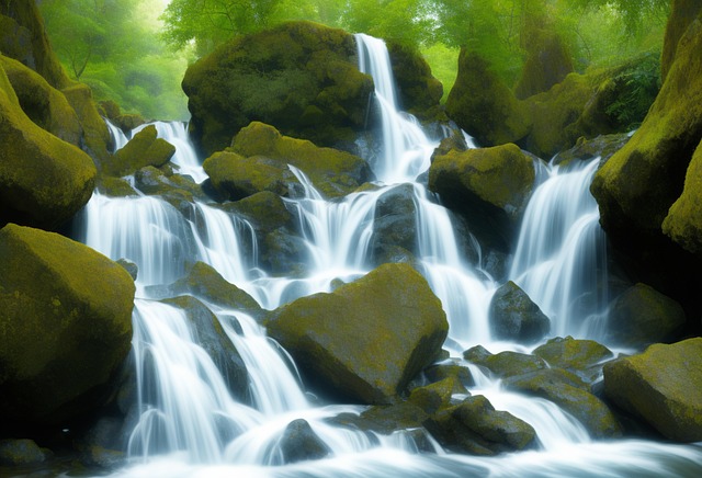 Free river bach long exposure illustration