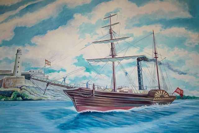 Free ship caravel colonial illustration