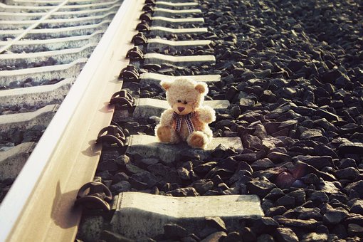 Bamse, Bjørn, Legetøj, Togspor, Forladt