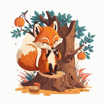 Free Fox Cartoon illustration and picture