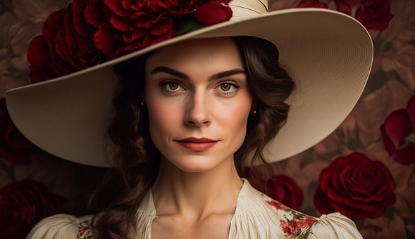 Free Woman Flowers illustration and picture