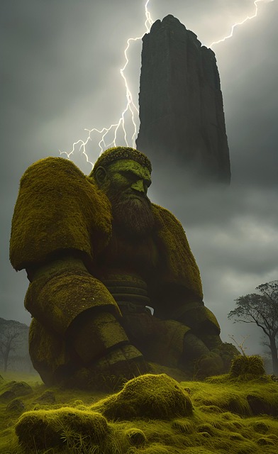 Free ai generated giant ruins illustration