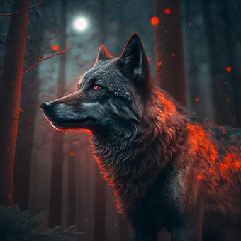 Wolf, Alleen, Woud, Dier, Reflectie