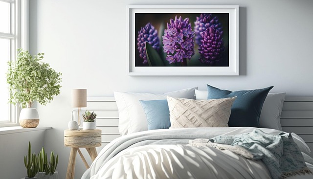 Free bedroom decor bedroom wall art purple hyacinth illustration