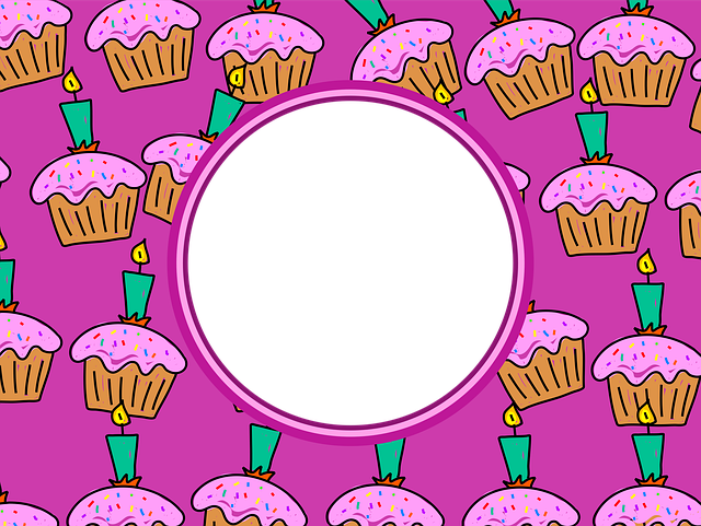 Kage, Cupcake, Grænse, Ramme, Skabelon