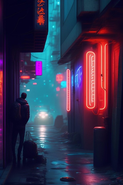 Ai Generado, Callejón, Ciudad, Cyberpunk