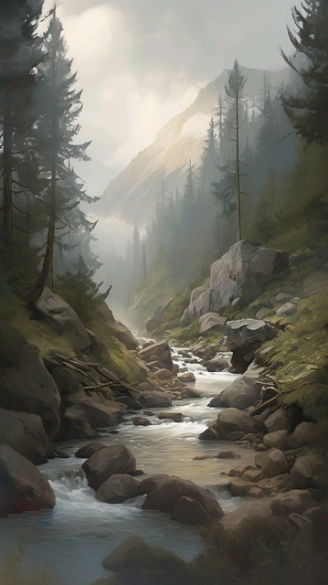 Free Ai Generated River illustration and picture