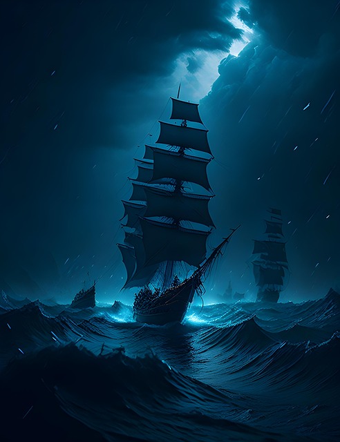 Download free HD stock image of Board Ship Free board ship storm illustration