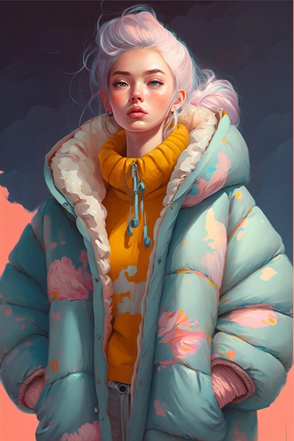 Free ai generated woman jacket illustration