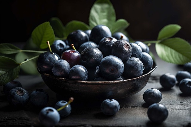 Free ai generated blueberries fruit illustration