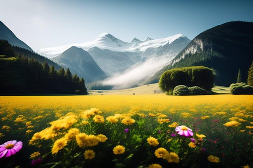 Feld, Hd-Hintergrund, Berg, Blumen