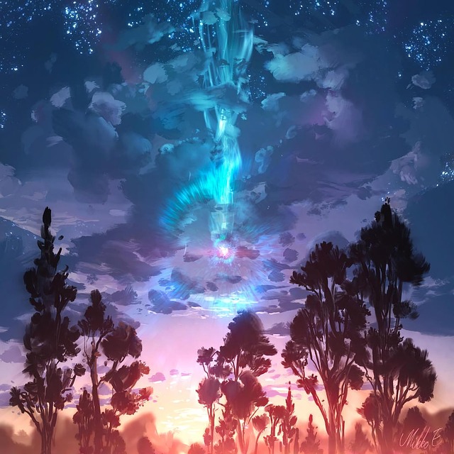 Free trees forest sunset illustration