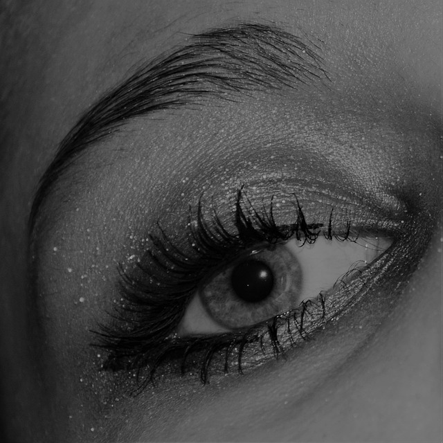 Auge, Schwarzweiß, Wimpern, Makeup