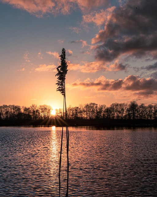 Zonsondergang, Meer, Natuur, Wolken