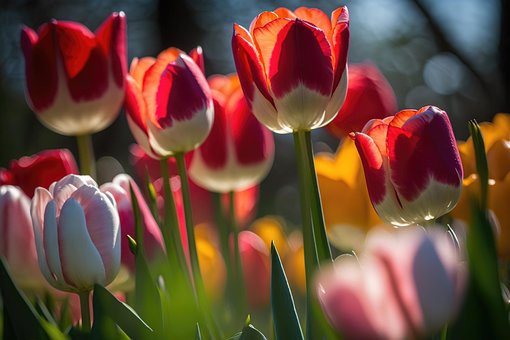 Ai Generado, Tulipanes, Flores, Pétalos