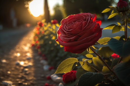 Ai Generado, Rosa, Jardín, Flor