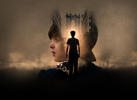 Jung, Junge, Brücke, Nostalgisch