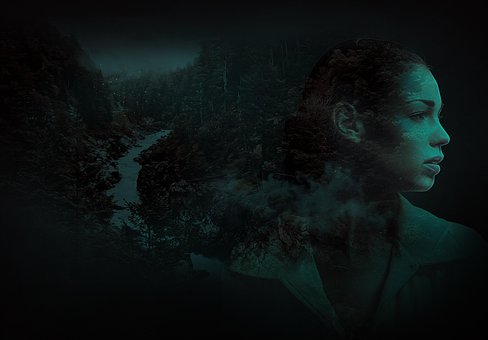 Frau, Wald, Geheimnis, Thriller
