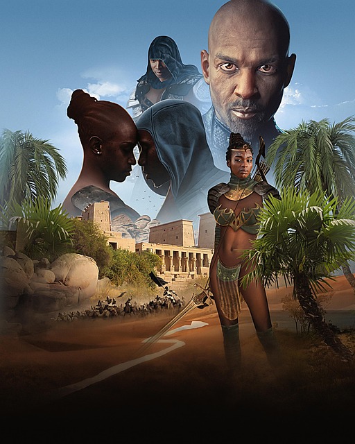Afrikanisch, Krieger, Wüste, Oase, Alt